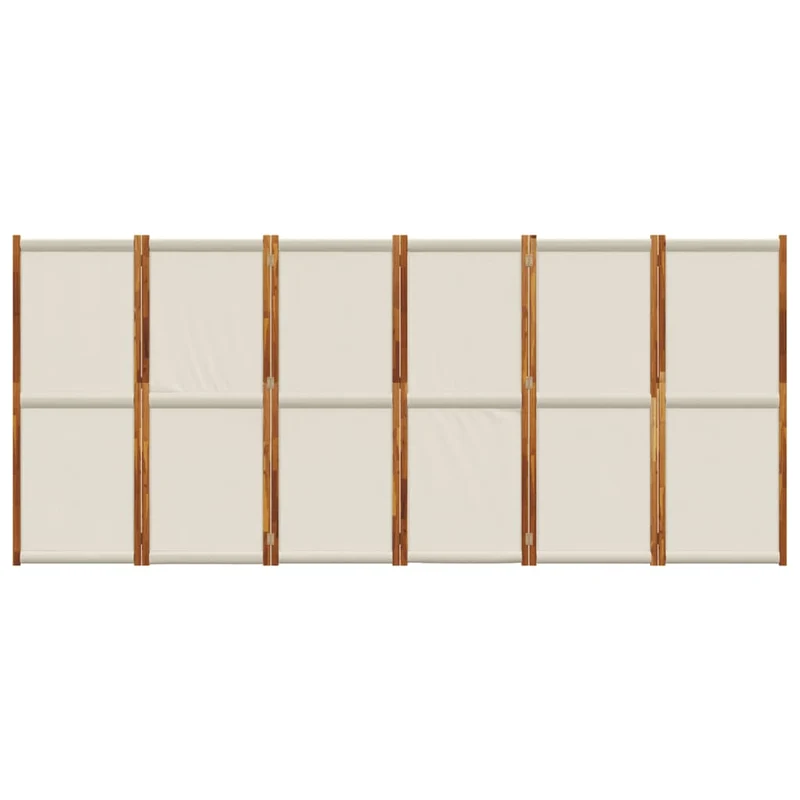 Paravent cloison de séparation pliable en bois d’acacia 420 x 180 cm – gris clair – intérieur & extérieur DEC031075