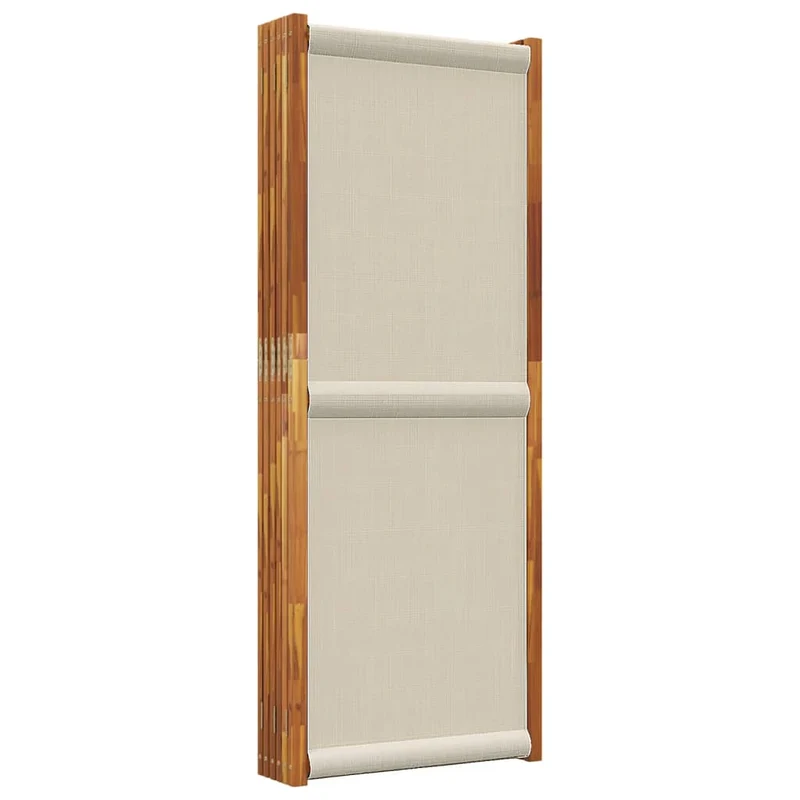 Paravent cloison de séparation pliable en bois d’acacia 420 x 180 cm – gris clair – intérieur & extérieur DEC031075