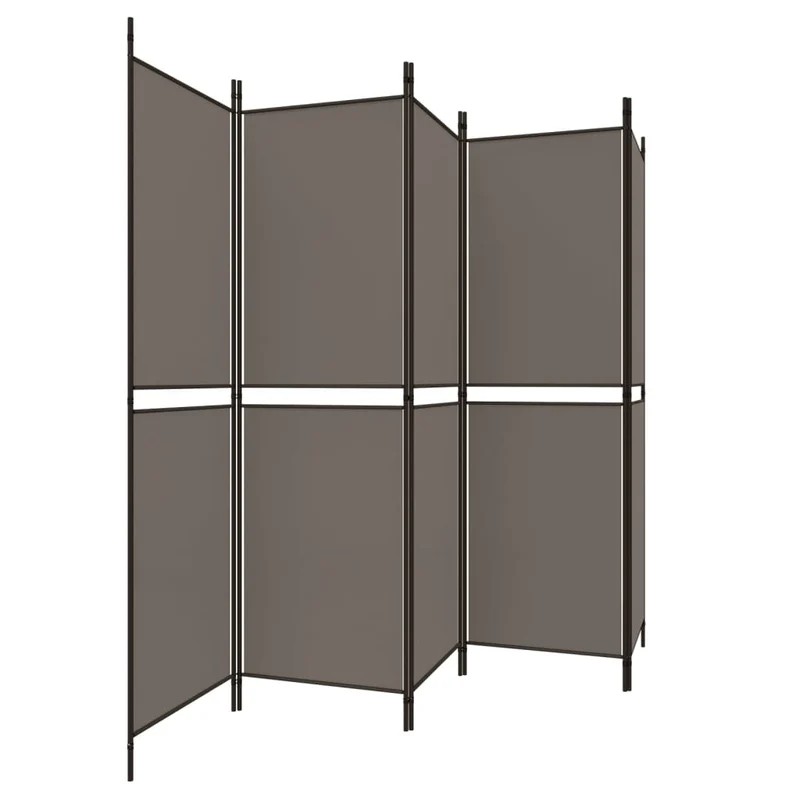 Cloison de séparation pliable anthracite design contemporain – tissu et métal – 250 × 200 cm DEC030931