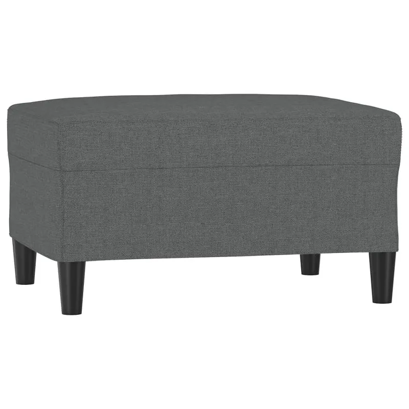 Repose-pieds rectangulaire moderne en tissu gris anthracite 70 × 55 cm DEC030323