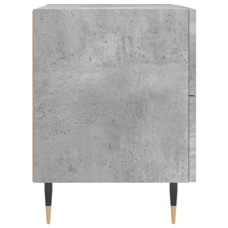 Lot de 2 tables de chevet avec deux tiroirs 40 x 35 x 47,5cm bois d’ingénierie gris et fer DEC035910
