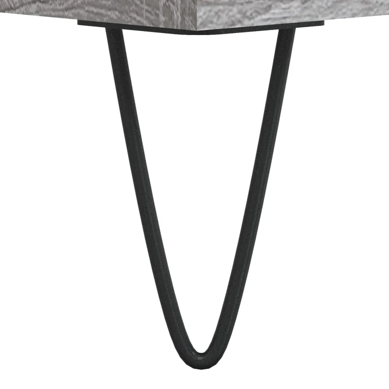 Table basse avec 2 tiroirs et 4 compartiments 102 x 44,5 x 50 cm bois d'ingénierie gris et métal DEC039973