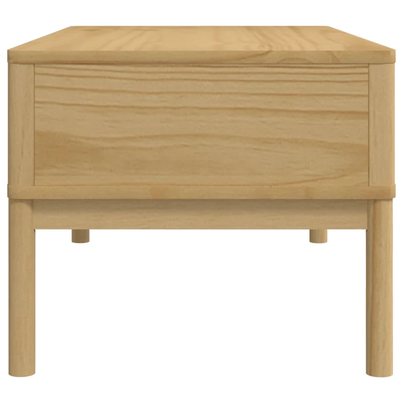 Table basse avec deux tiroirs design moderne et contemporaine 99 x 55,5 x 45 cm bois massif de pin DEC039136