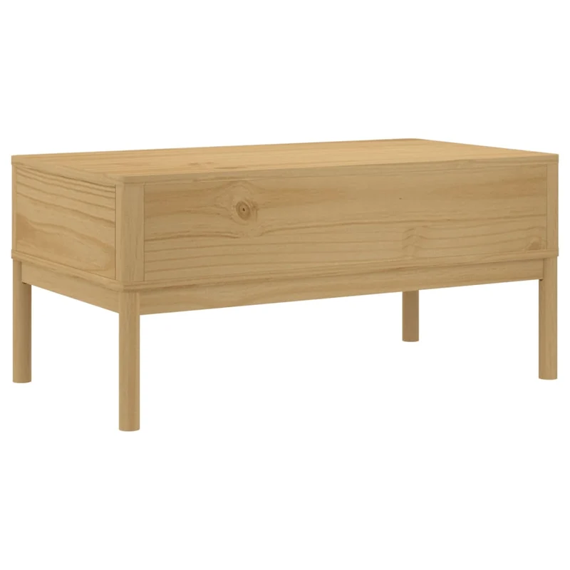 Table basse avec deux tiroirs design moderne et contemporaine 99 x 55,5 x 45 cm bois massif de pin DEC039136