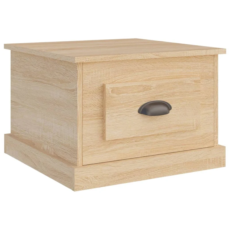 Table basse avec tiroir design moderne et contemporaine 50 x 50 x 35 cm bois d'ingénierie couleur chêne DEC038943