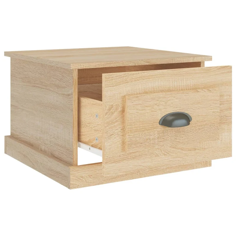 Table basse avec tiroir design moderne et contemporaine 50 x 50 x 35 cm bois d'ingénierie couleur chêne DEC038943