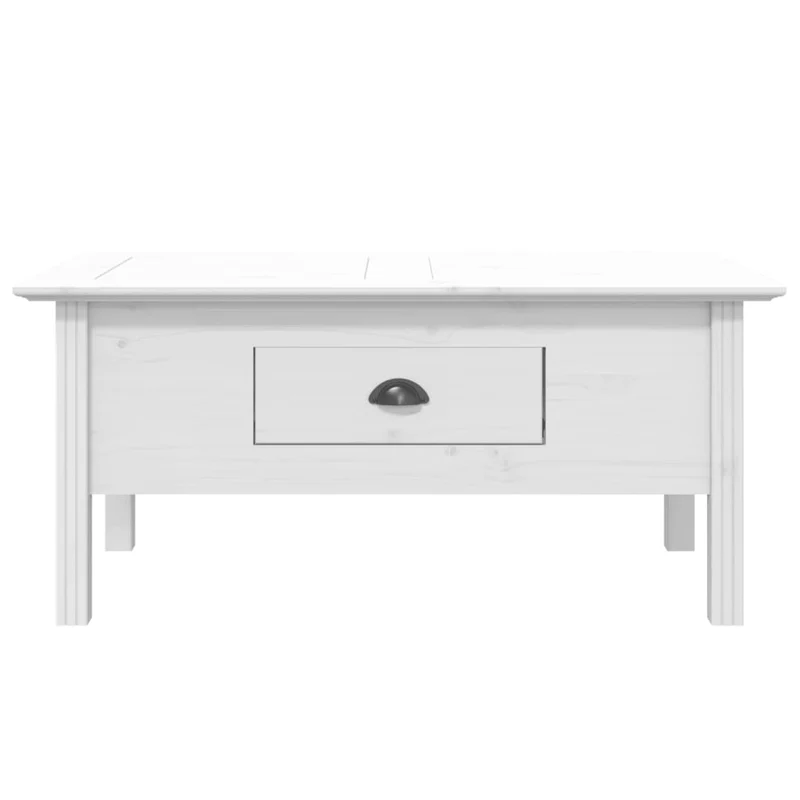 Table basse avec tiroir design moderne et contemporaine 100 x 55 x 46 cm bois de pin et MDF blanc DEC038211