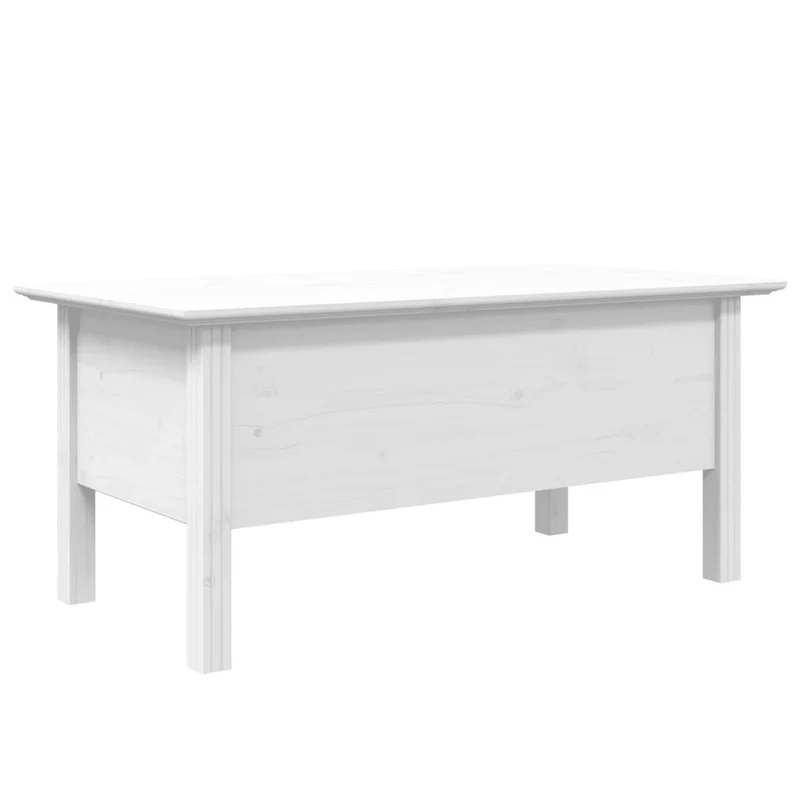 Table basse avec tiroir design moderne et contemporaine 100 x 55 x 46 cm bois de pin et MDF blanc DEC038211