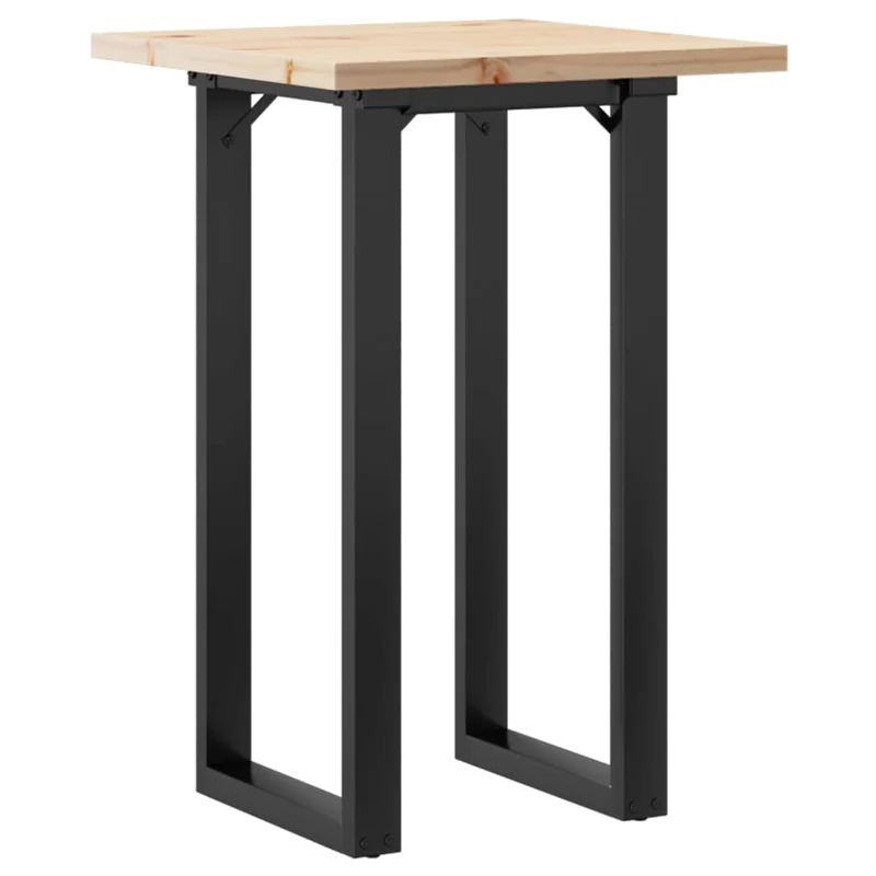 Table d'appoint design industriel 50 x 50 x 75,5cm bois de pin massif et acier DEC036789