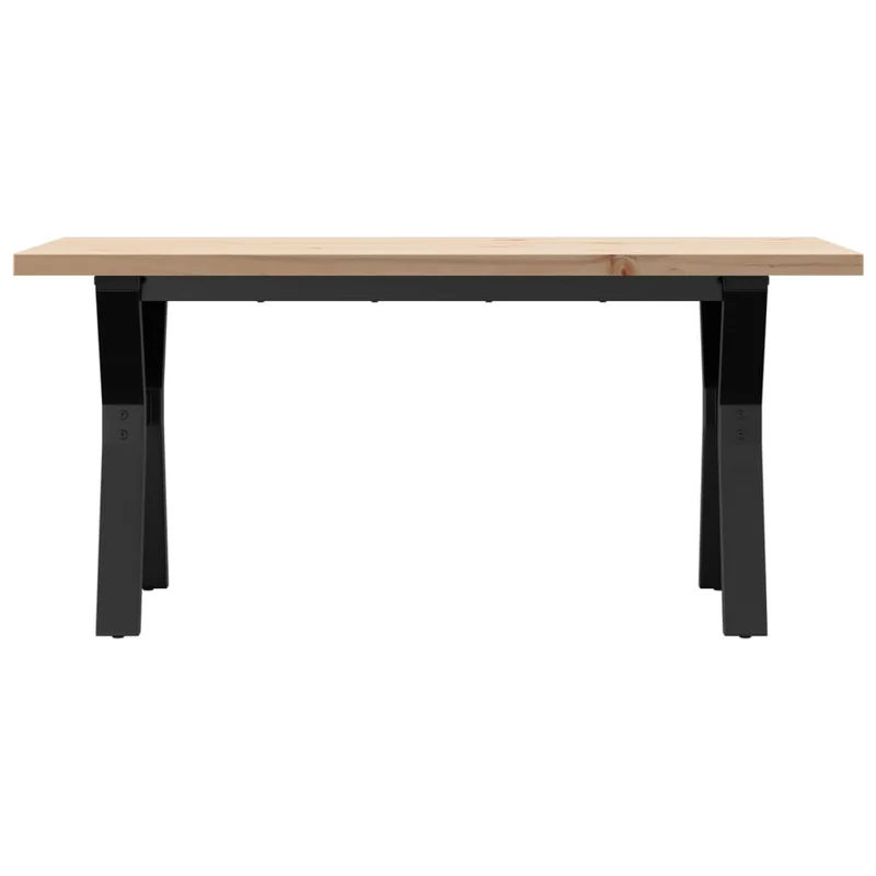 Table basse rectangulaire style industriel cadre en y 100 x 50 x 45,5 cm bois de pin acier brun DEC036278