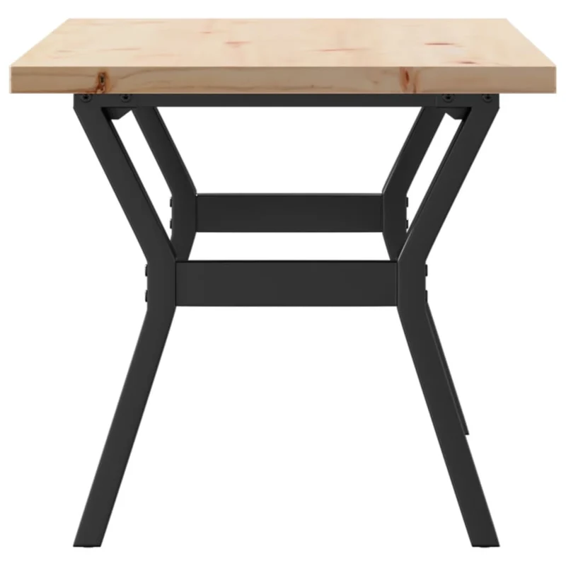 Table basse rectangulaire style industriel cadre en y 100 x 50 x 45,5 cm bois de pin acier brun DEC036278
