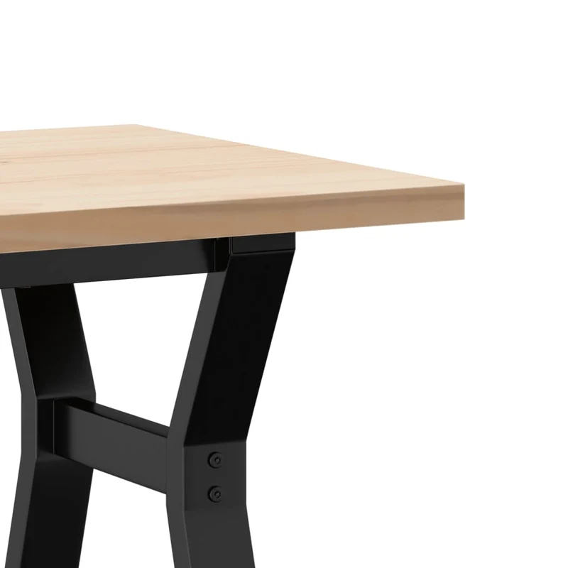 Table basse rectangulaire style industriel cadre en y 100 x 50 x 45,5 cm bois de pin acier brun DEC036278