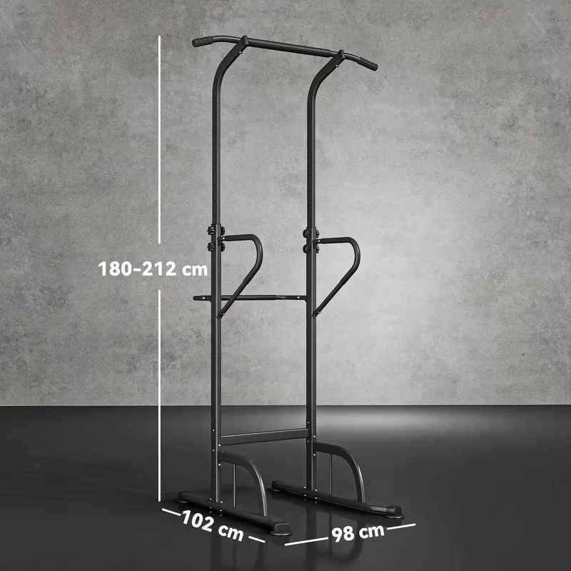 Station de musculation multifonction domestique 98 x 102 x 180-212 cm réglable assise rembourrée industriel en acier noir 21_0006786