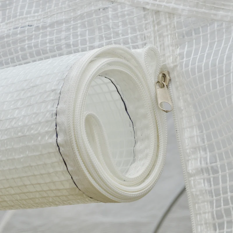 Serre tunnel de jardin 3,5 x 3 x 2 m protection anti-uv et anti-insectes contemporain industriel en polyéthylène blanc 21_0004181