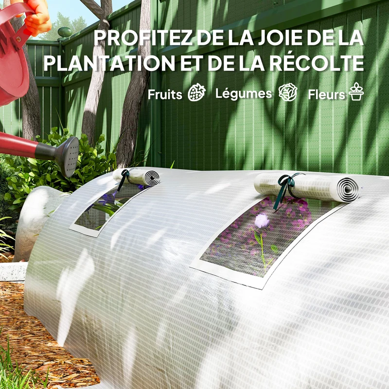 Mini serre tunnel jardin 360 x 90 x 90 cm protection contre le froid et les insectes stable moderne en polyéthylène vert 21_0004084