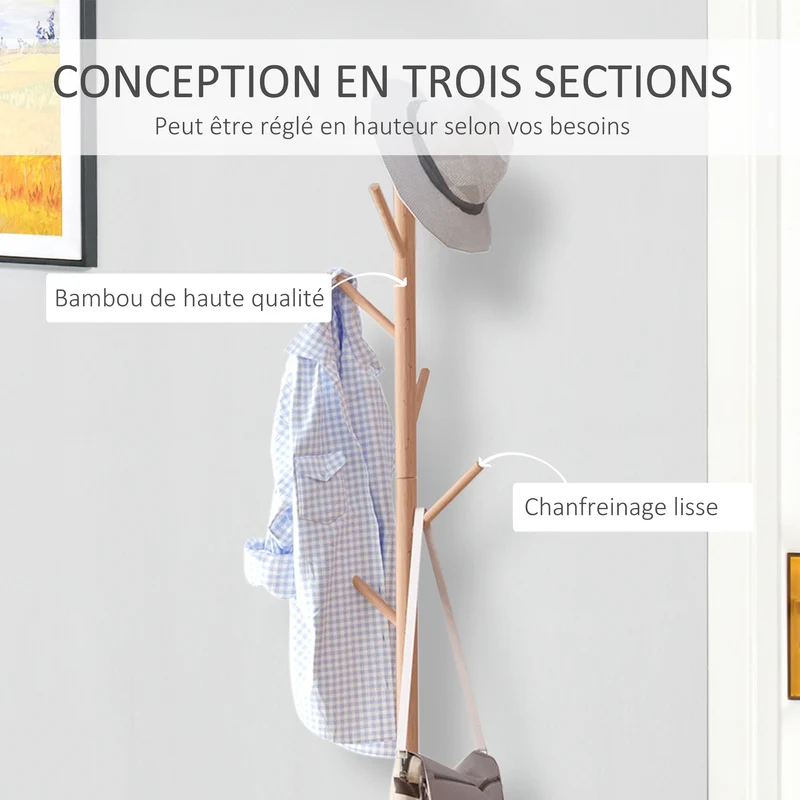 Meuble de rangement porte-manteaux 2 en 1 banc intégré 40 x 30 x 180 cm gain de place élégant scandinave en MDF blanc 21_0001435