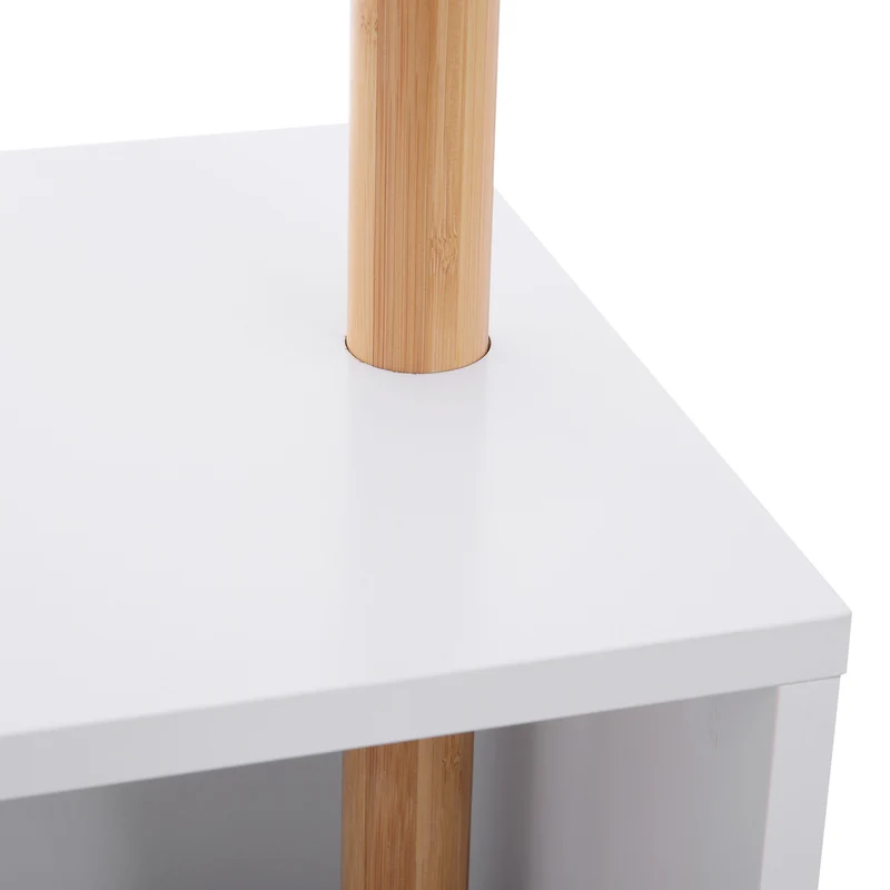 Meuble de rangement porte-manteaux 2 en 1 banc intégré 40 x 30 x 180 cm gain de place élégant scandinave en MDF blanc 21_0001435