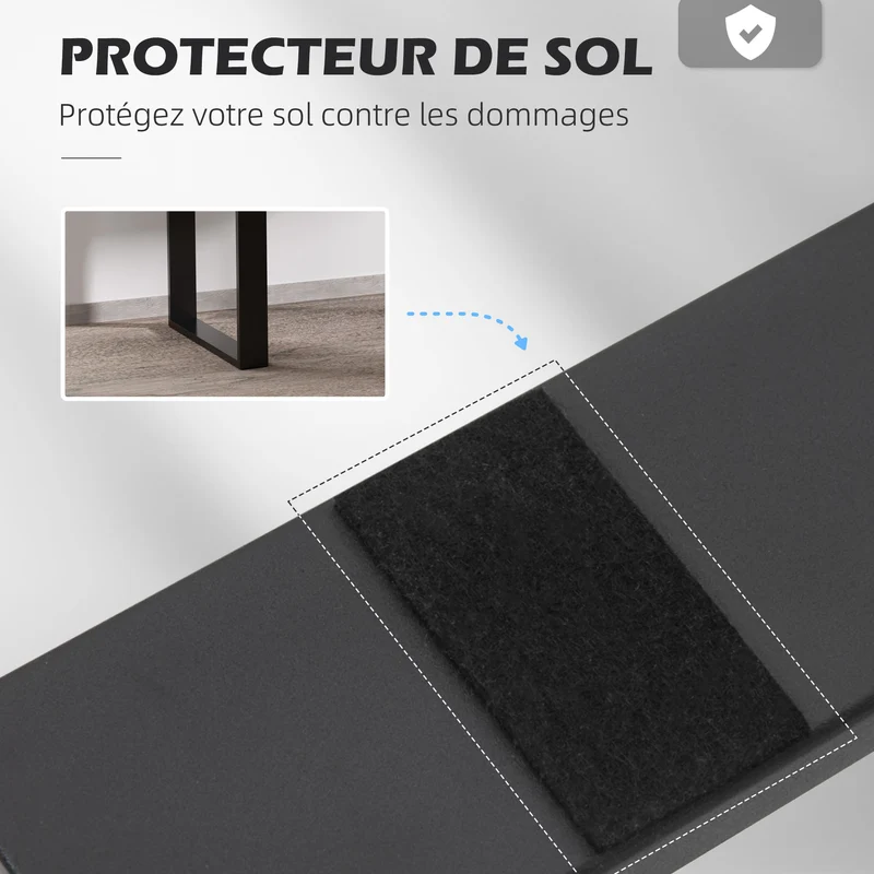 Lot de 4 pieds de tables rectangulaires 60 x 8 x 72 cm montage rapide capacité 120 kg style industriel en acier noir 21_0007154