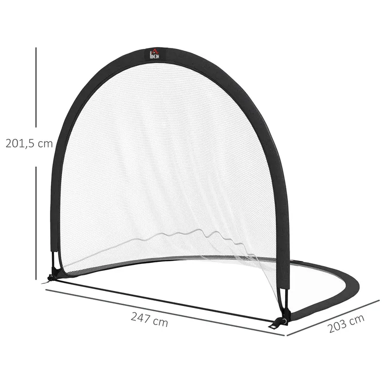 Lot de 2 cages de football dépliable 247 x 203 x 201.5 cm montage rapide stable jardin moderne en tissu oxford noir 21_0006637