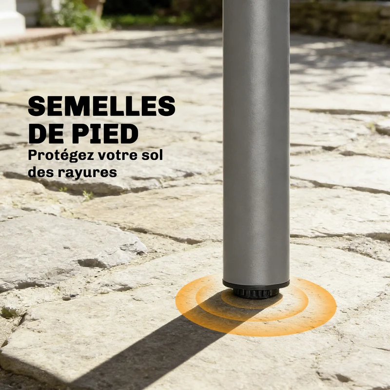 Table de jardin rectangulaire 6 personnes 165 x 80 x 74 cm drainage efficace stable contemporain en métal gris foncé 21_0005770