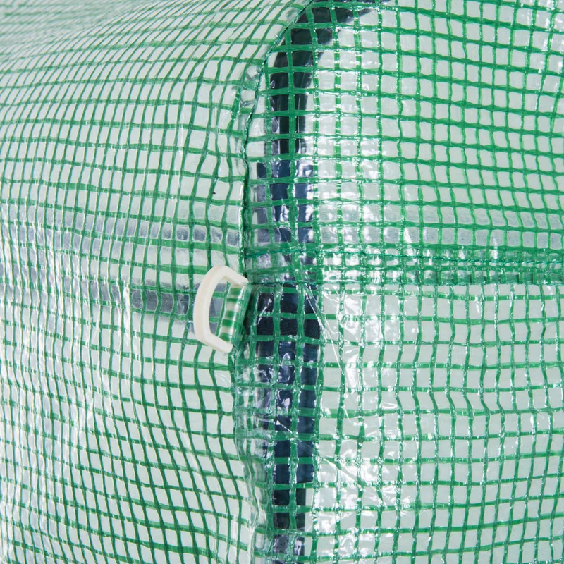 Serre tunnel jardin 597 x 300 x 200 cm protection anti uv parois enroulables contemporain en acier galvanisé vert 21_0004241