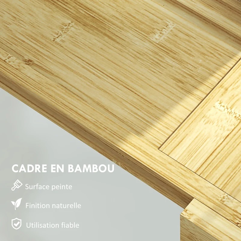 Plateau de baignoire extensible 75-109 x 23 x 4.5 cm support livre et porte-verre épuré design en bambou bois naturel 21_0002030