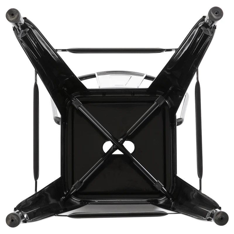 Lot de 4 tabourets de bar 44 x 46 x 116 cm empilables dossier ergonomique démontable industriel tendance en métal noir 21_0002172