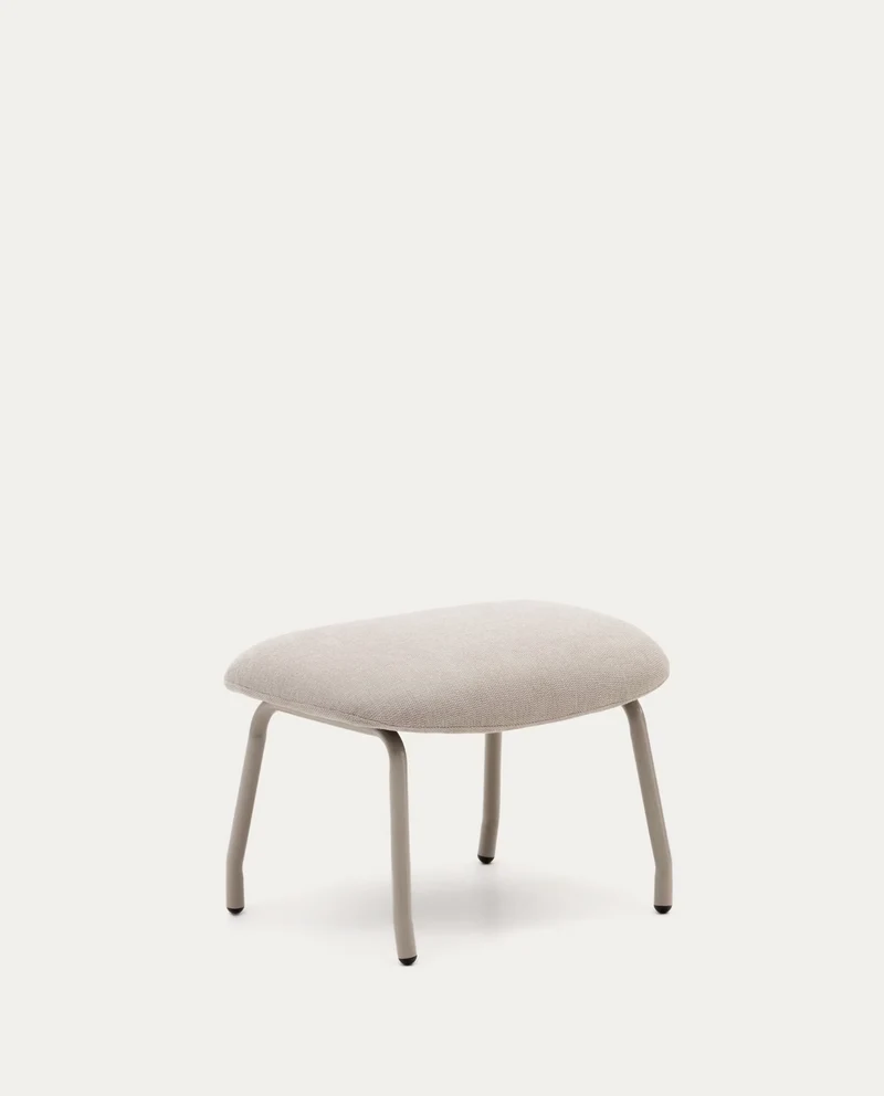 Belina Footrest Beige Chenille & Beige Leg