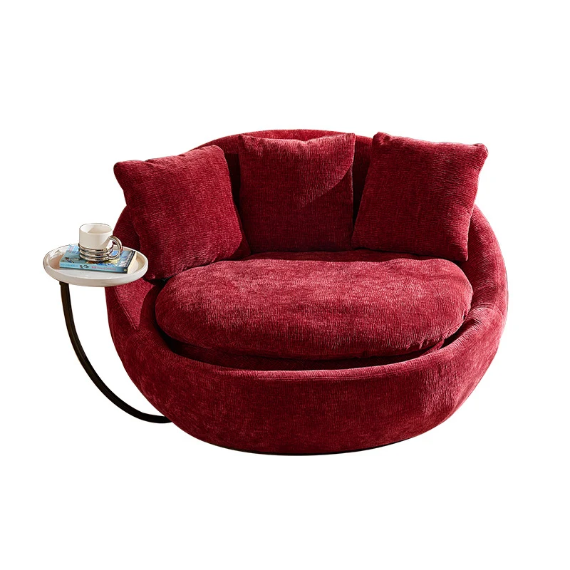 Traditional Vintage Curved Chenille Velvet Sponge Pearl Cotton Solid Wood Hardware Accent Chair Backrest For Living Room