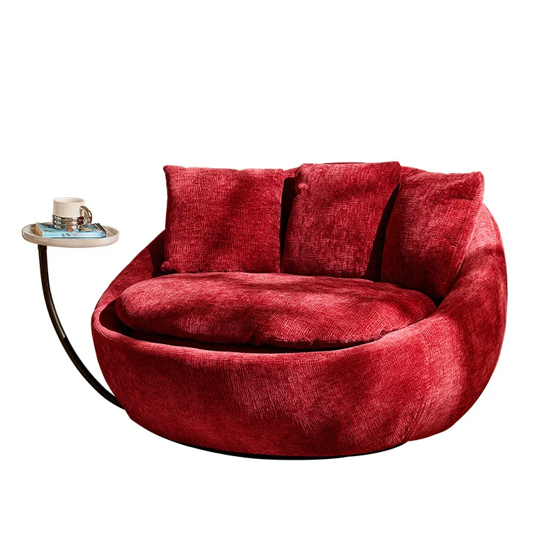 Traditional Vintage Curved Chenille Velvet Sponge Pearl Cotton Solid Wood Hardware Accent Chair Backrest For Living Room
