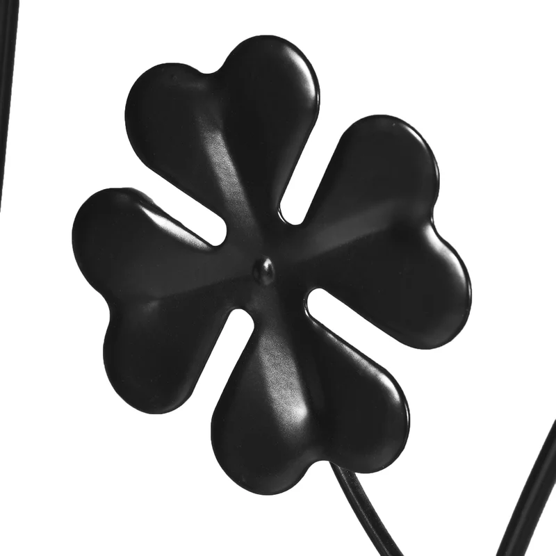 Lot de 2 treillis de jardin pour plantes grimpantes 38 x 98 cm motifs trèfle et oiseau résistant décoratif en métal noir 21_0004319
