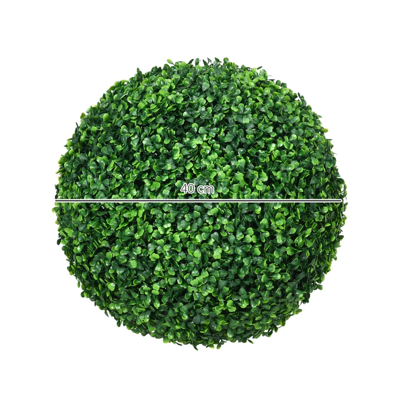 Lot de 2 boules de buis déco pour intérieur et extérieur 40 x 40 x 40 cm réaliste sans entretien tendance en pe vert 21_0001300