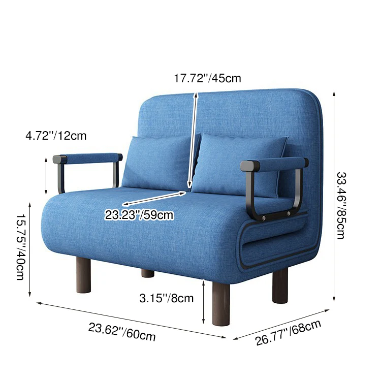 Modern Minimalist Curved Carbon Steel Sponge Linen Solid Wood Accent Chair Backrest Armrest For Living Room