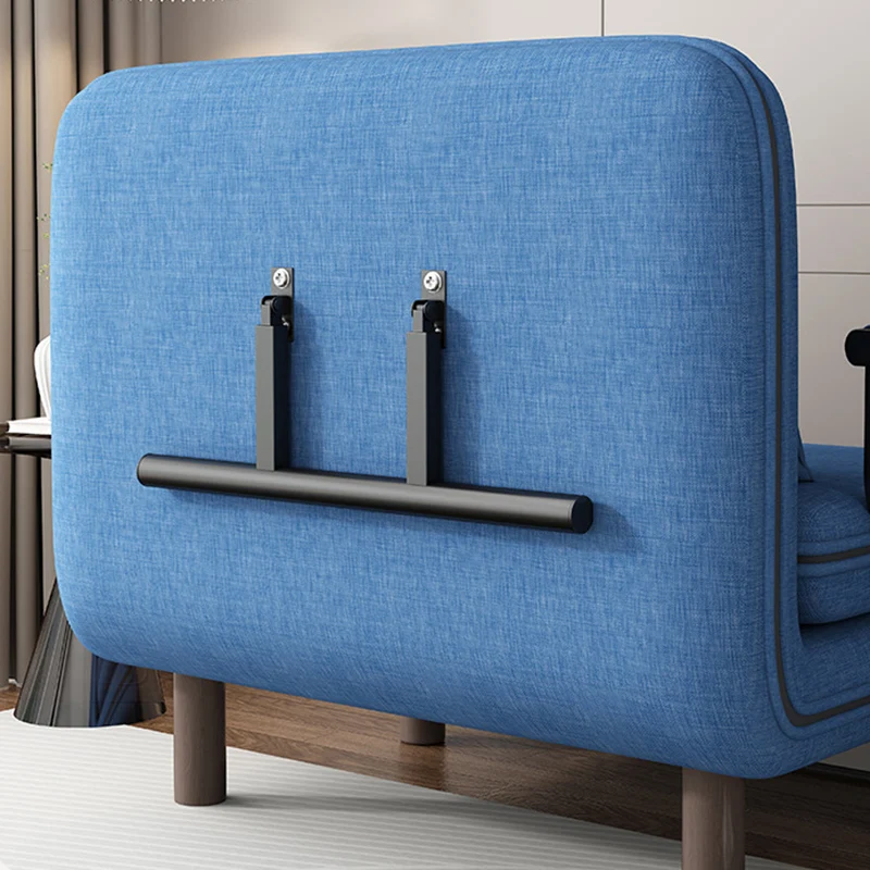 Modern Minimalist Curved Carbon Steel Sponge Linen Solid Wood Accent Chair Backrest Armrest For Living Room