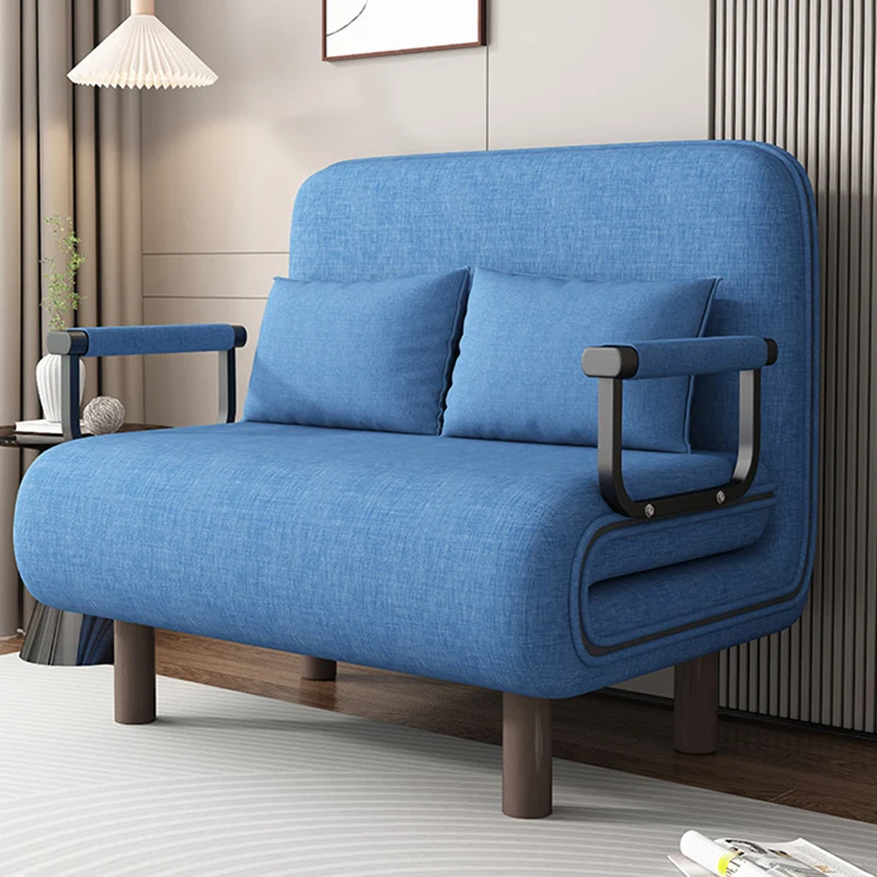 Modern Minimalist Curved Carbon Steel Sponge Linen Solid Wood Accent Chair Backrest Armrest For Living Room