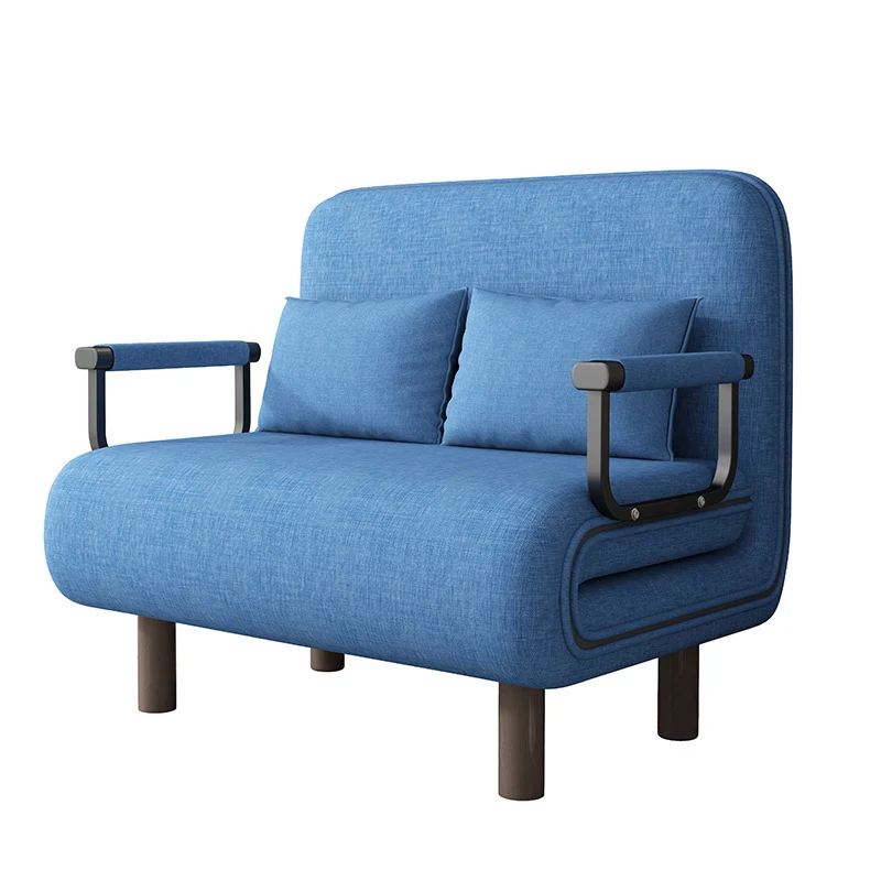 Modern Minimalist Curved Carbon Steel Sponge Linen Solid Wood Accent Chair Backrest Armrest For Living Room