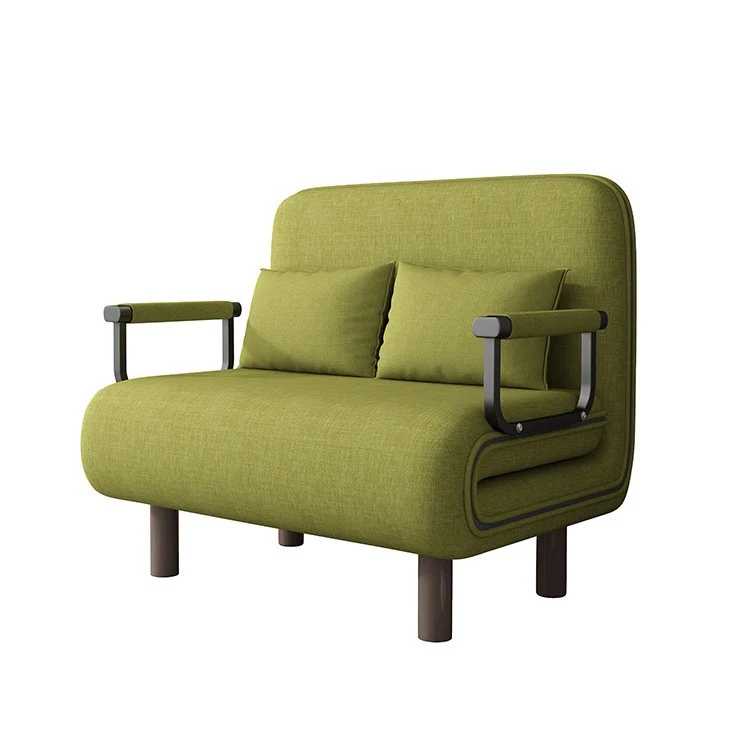 Modern Minimalist Curved Carbon Steel Sponge Linen Solid Wood Accent Chair Backrest Armrest For Living Room