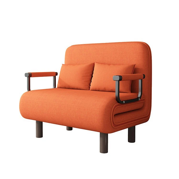 Modern Minimalist Curved Carbon Steel Sponge Linen Solid Wood Accent Chair Backrest Armrest For Living Room