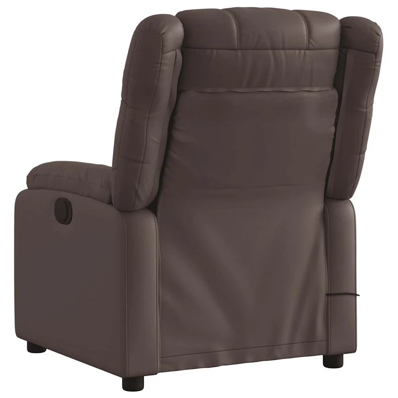 Fauteuil de relaxation TV fonction massage inclinable électrique 6 points de massage en PVC brun DEC027198
