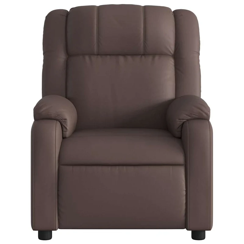 Fauteuil de relaxation TV fonction massage inclinable électrique 6 points de massage en PVC brun DEC027198