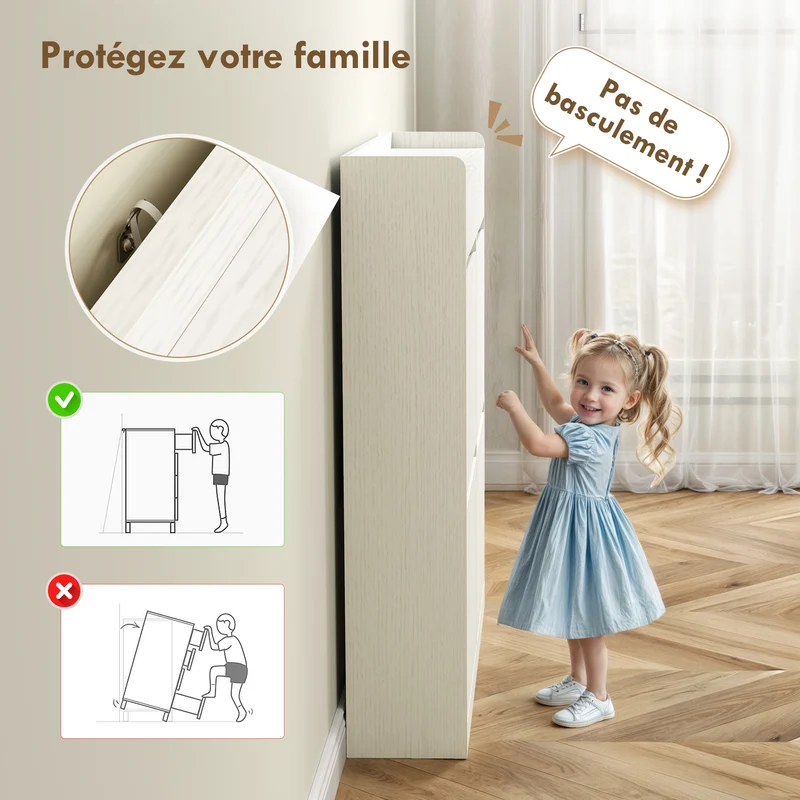 Meuble à chaussures entrée 98 x 19.2 x 95.3 cm rangement 8 paires 2 tiroirs coulissants design épuré stable en MDF blanc 21_0002749