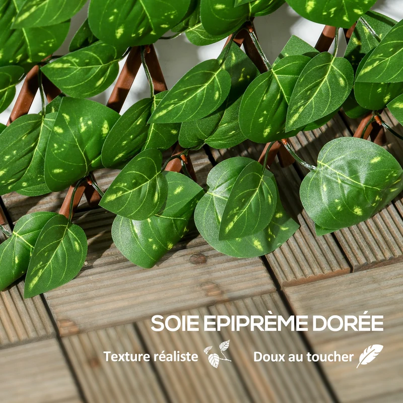 Lot de 2 haies artificielles extensible brise vue 200 x 100 x 8 cm intimité sans entretien moderne jardin en pe vert 21_0004002