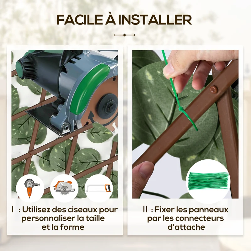 Lot de 2 haies artificielles extensible brise vue 200 x 100 x 8 cm intimité sans entretien moderne jardin en pe vert 21_0004002