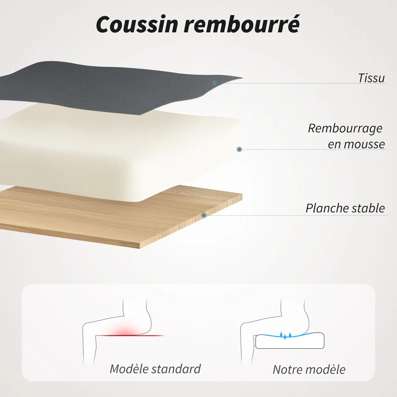 Chaise de bureau ergonomique dossier incurvé 57,5 x 60 x 91-101 cm réglable accoudoirs pliables design en polyester gris 21_0006298