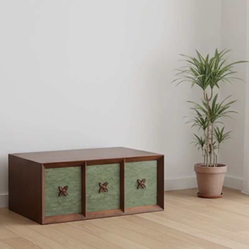 Vintage Eco-Friendly Drawer Cabinet - Elegant Flower Handles & Organized Storage Cabinet 1-Drawer For Living Room & Bedroom