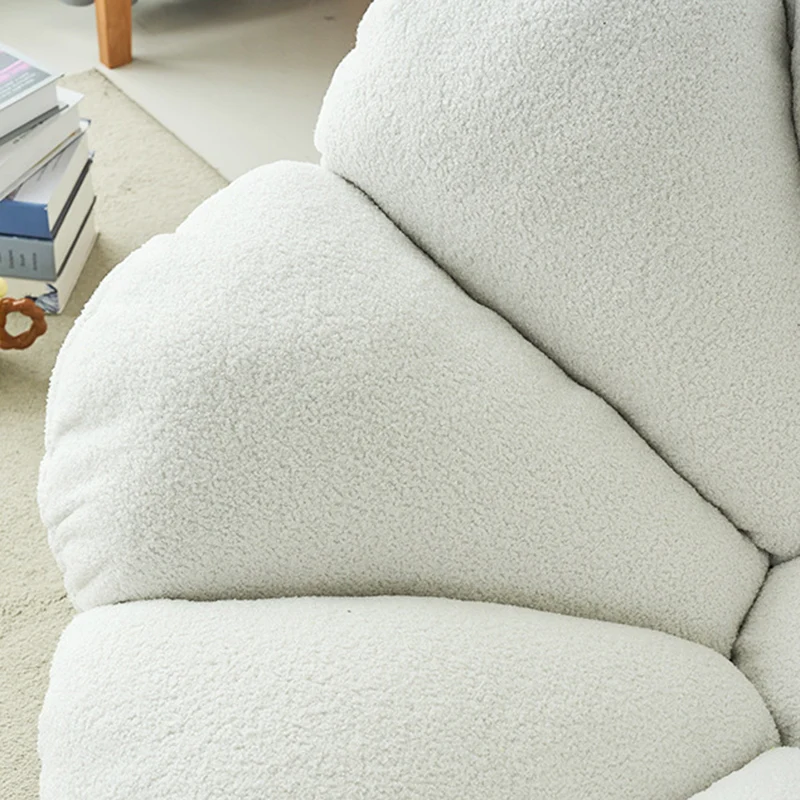 Contemporary Creative Plush Fabric & Iron Petal Swivel Accent Chair With Backrest For Living Room & Bedroom
