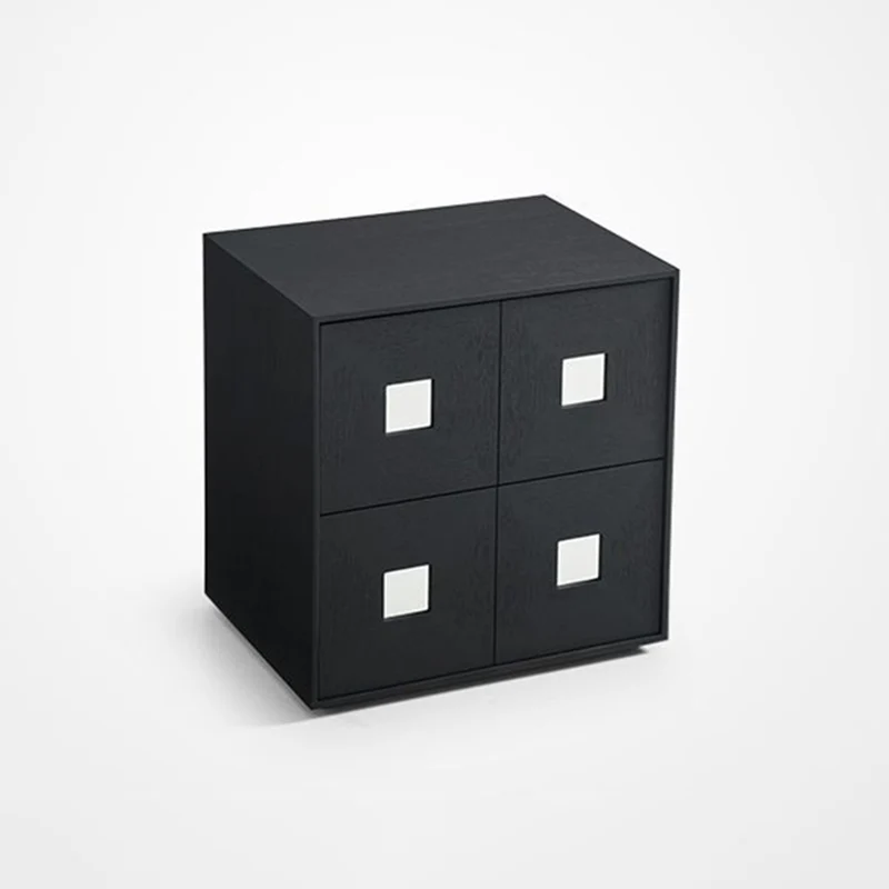 Contemporary Retro Solid Wood Plywood Storage Cabinet With 2 Drawers - Smooth Slides & Compact Design For Living Room & Bedroom