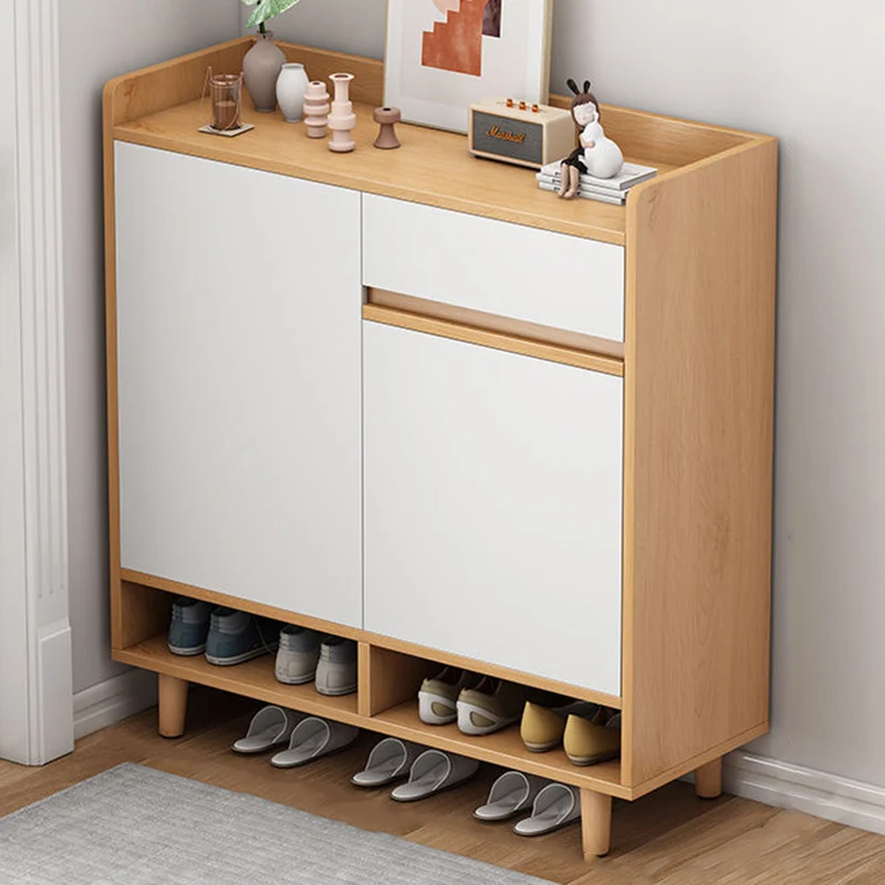 Modern Minimalist Rectangular MDF Shoe Storage 4-Tier For Entryways