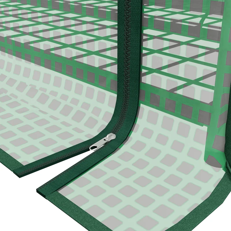 Serre de jardin 4 niveaux 90 x 49 x 160 cm protection intempéries fermeture zippée utile moderne en acier galvanisé vert 21_0004344