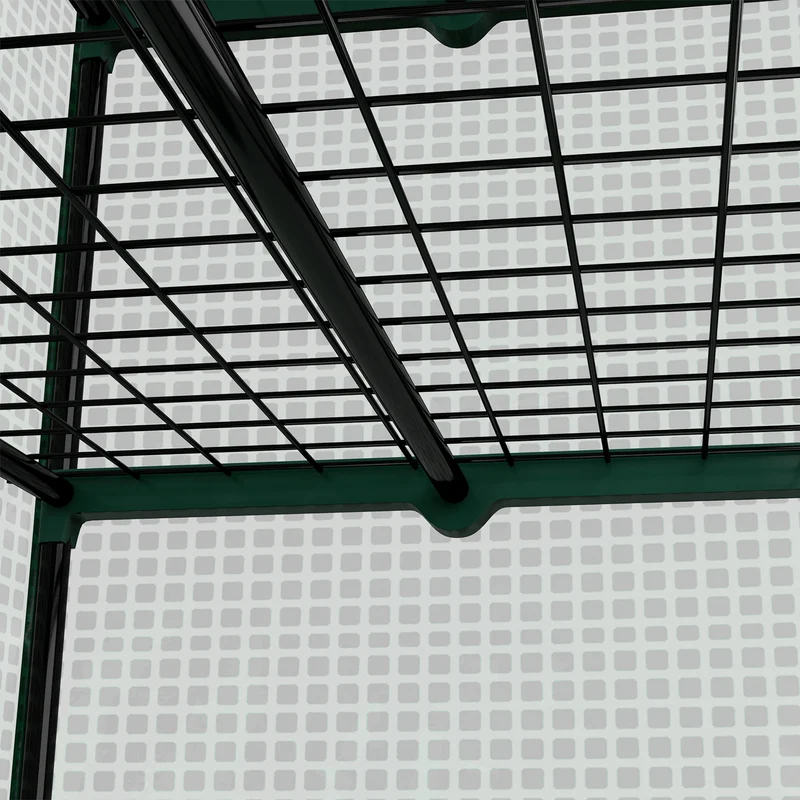 Serre de jardin 4 niveaux 90 x 49 x 160 cm protection intempéries fermeture zippée utile moderne en acier galvanisé vert 21_0004344